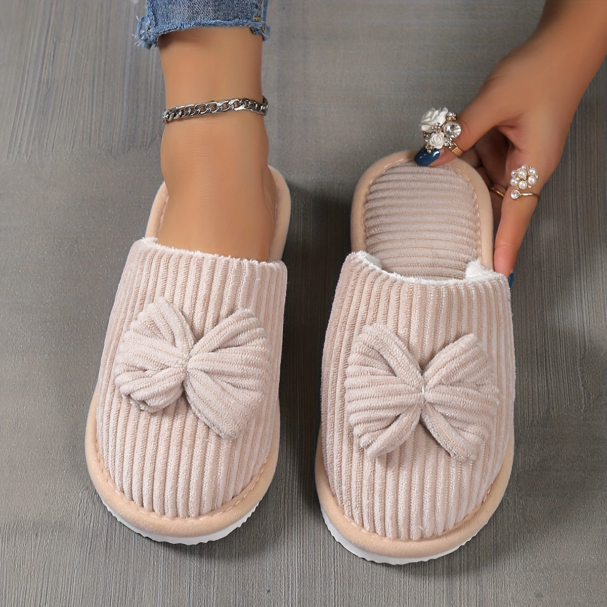 Pantuflas CozyCharm™ con Lazo – Comodidad y Estilo para tus Pies