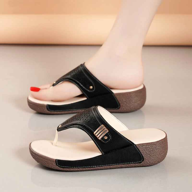 Zapatillas de piel suave con suela gruesa