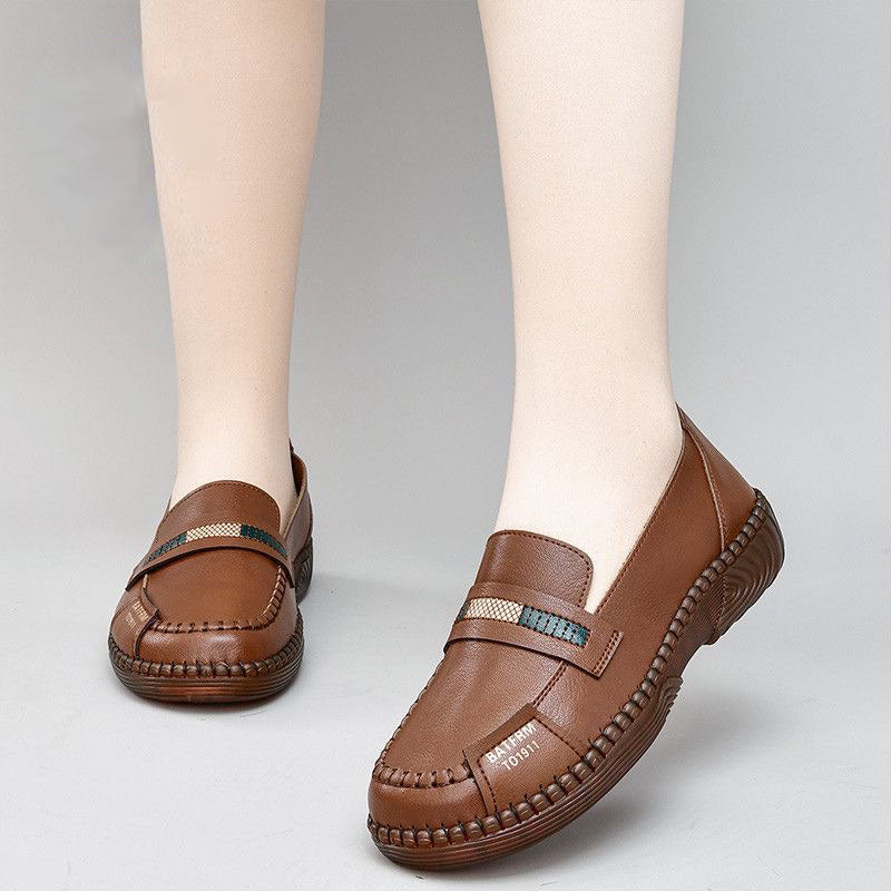 2025 Nuevos zapatos casuales de suela suave de cuero