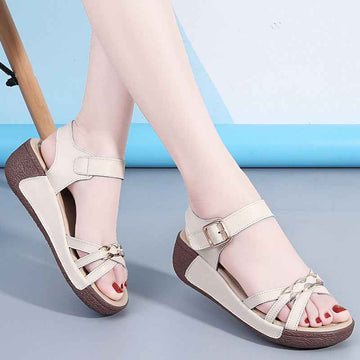 Sandalias casual cuña velcro