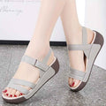 Sandalias casual cuña velcro