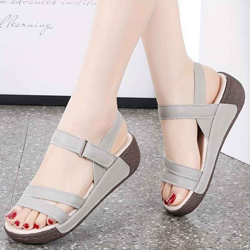 Sandalias con plataforma sencilla y punta abierta