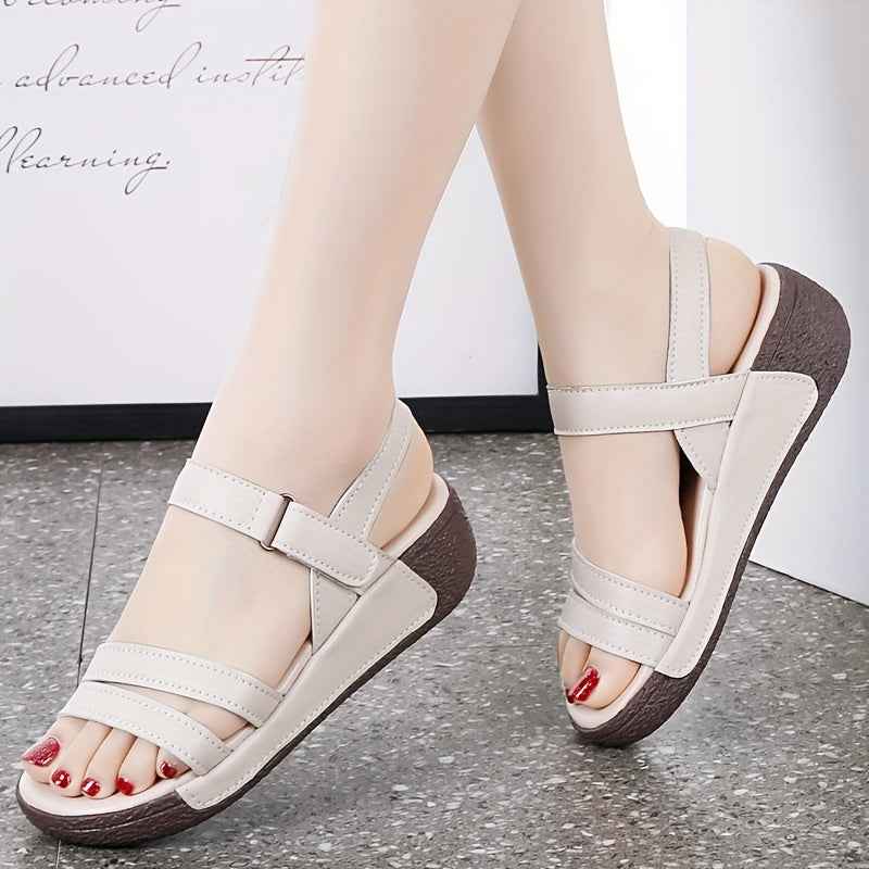 Sandalias con plataforma sencilla y punta abierta