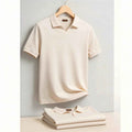 AIOPESON Men's Breathable Silky Polo Shirt Solid Color Soft Skin-Friendly Casual Cool Old Money Style Male Polo Shirts