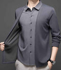 (cópia) Camisa-Cardigan Illusion™ Elegancia que se siente comodidad que impresiona