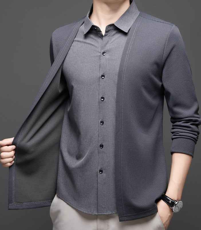 (cópia) Camisa-Cardigan Illusion™ Elegancia que se siente comodidad que impresiona