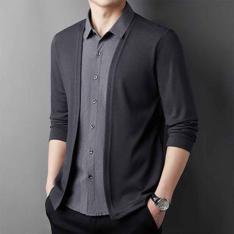 (cópia) Camisa-Cardigan Illusion™ Elegancia que se siente comodidad que impresiona