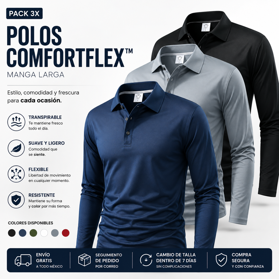 Polo ComfortFlex Tu Nuevo Básico Premium de Todos los Días