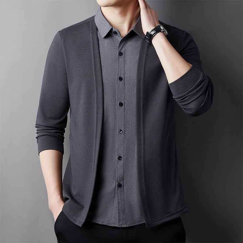 (cópia) Camisa-Cardigan Illusion™ Elegancia que se siente comodidad que impresiona